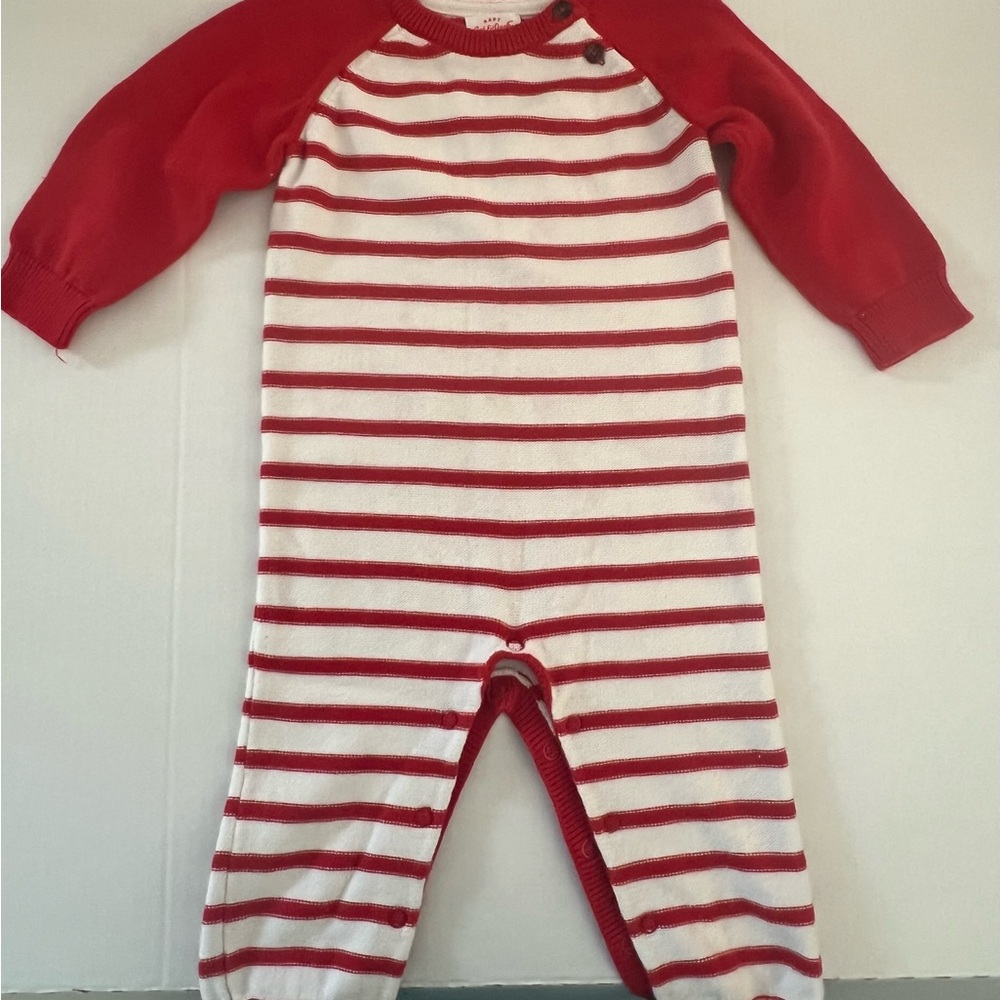 Cat&Jack, size 12 months, Red and White Striped, One Piece outfit